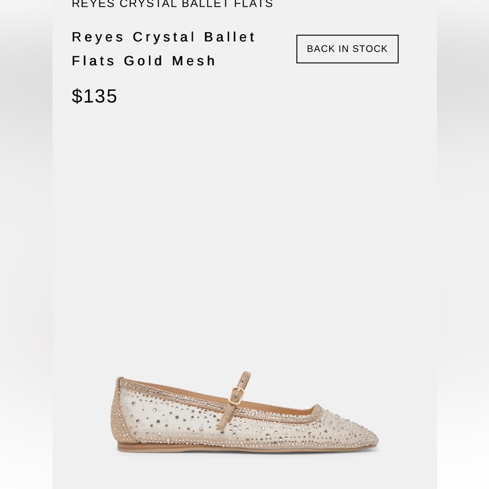 Dolce Vita Reyes Crystal Ballet Flats Gold Mesh